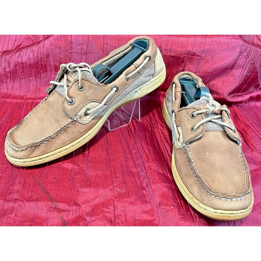 Mens Sperry Top Sider Tan Leather "Billfish" Boat Deck Shoes sz 9M